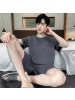 男士夏季棉质圆领短袖短裤薄款套装简约休闲学生春秋家居服可外穿