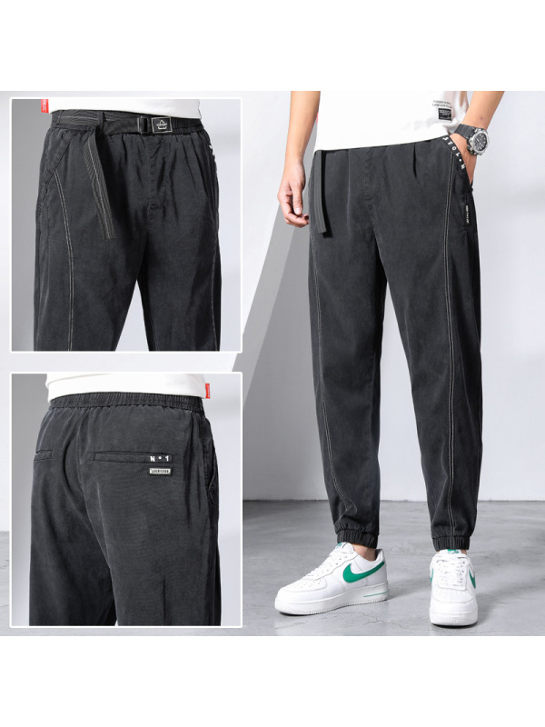 Ceba春夏新款 潮牌痞帅男士牛仔裤 高弹宽松束脚冰丝裤夏广东新塘牛仔