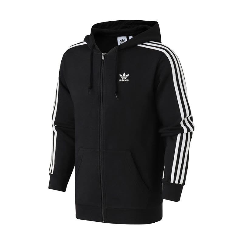 adidas阿迪达斯三叶男子连帽运动卫衣休闲针织夹克DV1551图片