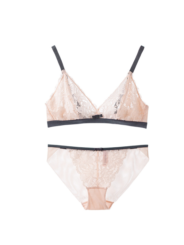 茵曼内衣夏季性感蕾丝文胸套装聚拢胸罩薄款内衣女9872434353