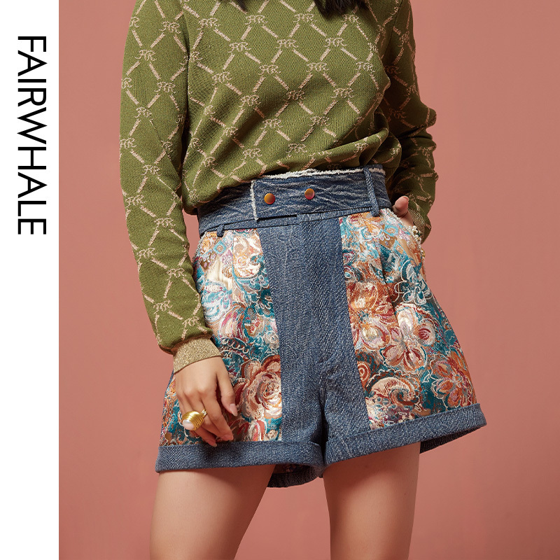 马克华菲女装2020年春新款时尚设计感短裤女潮ins休闲裤商场直发