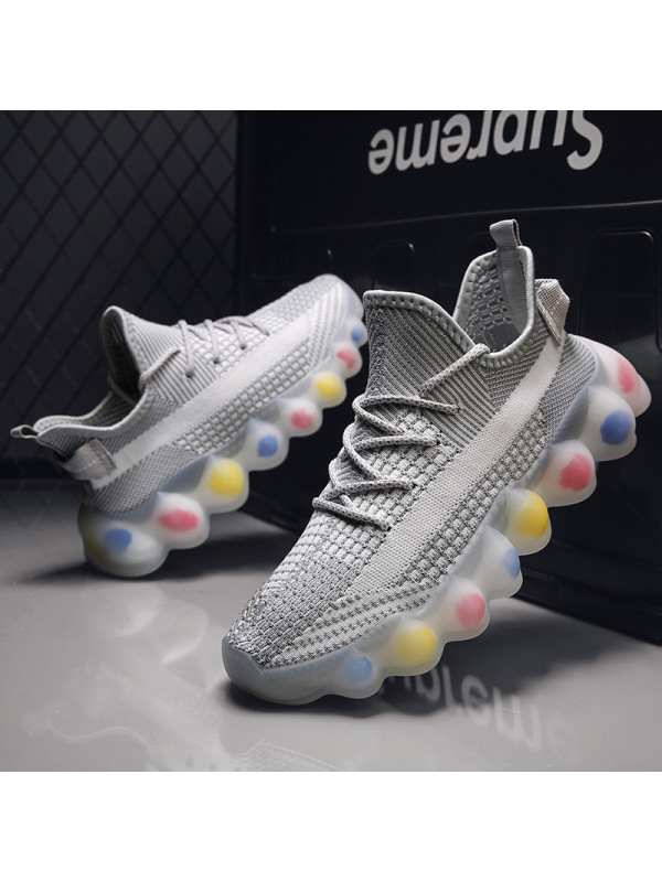 Ceba2022春季新款爆米花飞织椰子鞋潮男牛仔兰休闲运动鞋网面透气男鞋