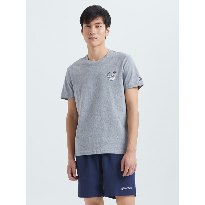 Skechers斯凯奇男子夏季夏日风情印花圆领短袖T恤SMLC219M024