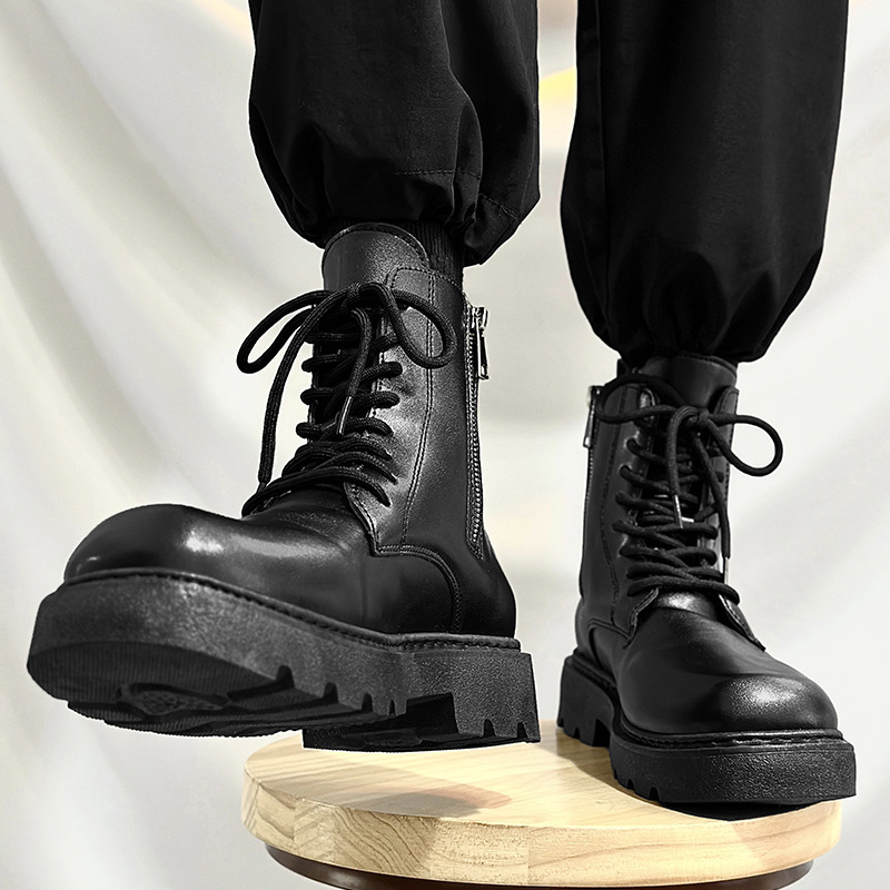 马丁靴男靴英伦风机车靴高帮皮靴2024秋冬新款靴子靴大码工装鞋
