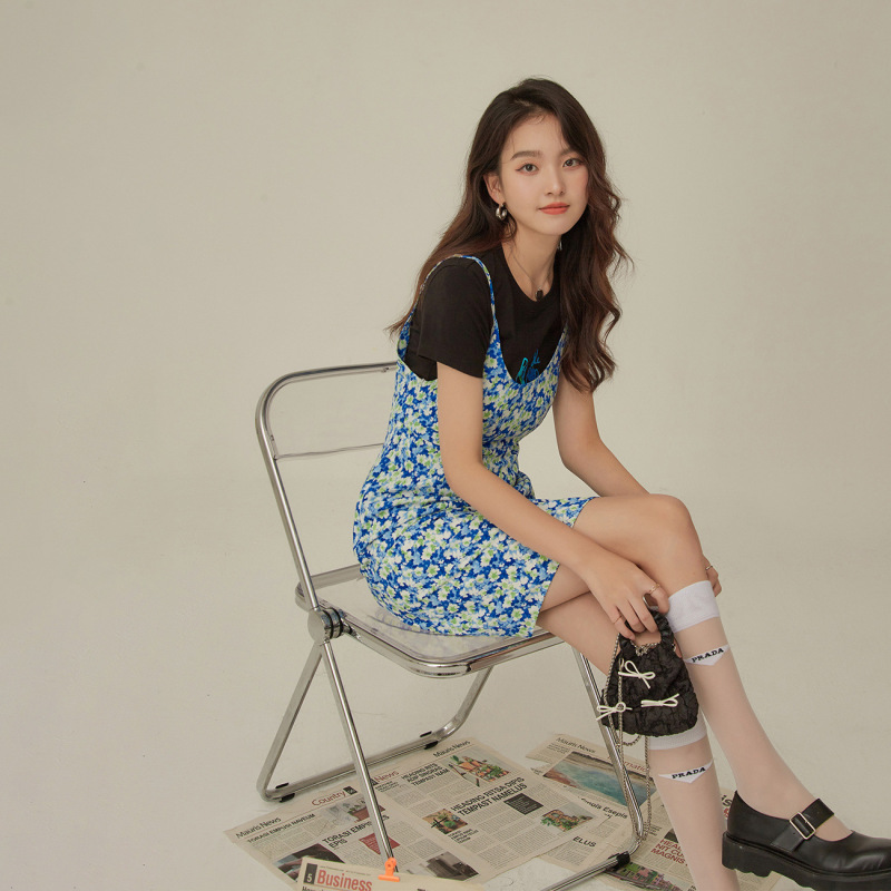 OtherMix碎花吊带连衣裙女2021年夏季新款时尚高腰设计感小众裙子