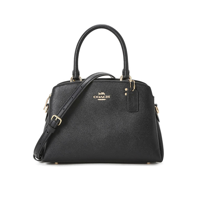 COACH 蔻驰 Lillie 女士斜挎包 通勤手拎包 字母马车标粒面皮F91146金扣