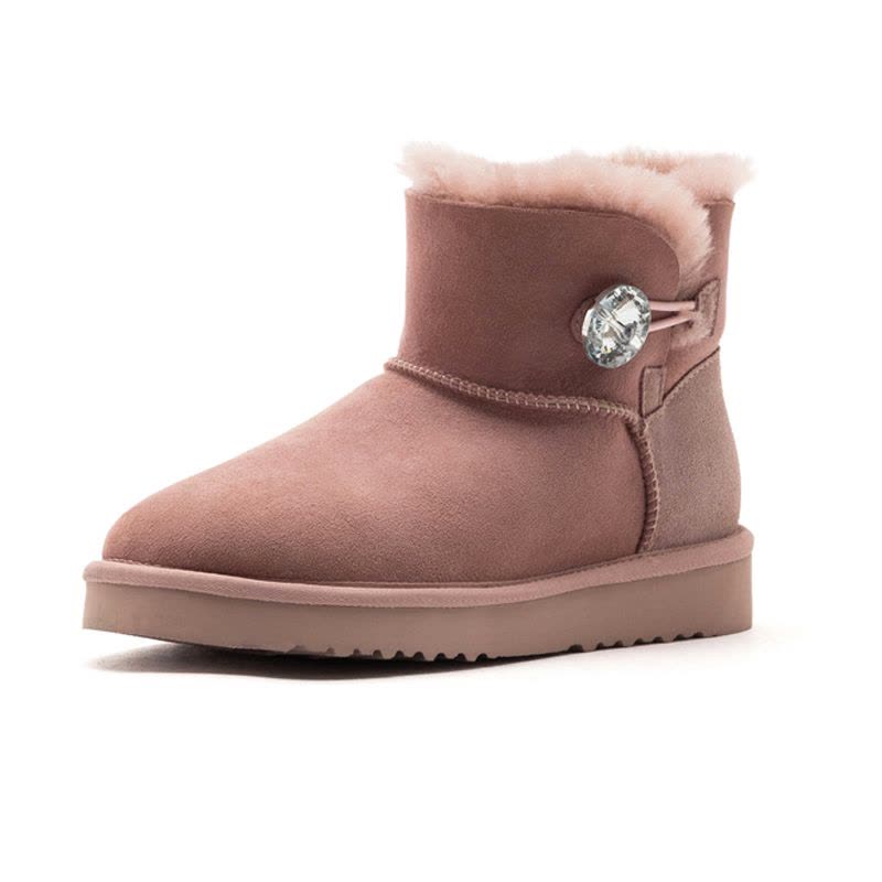 St&Sat/星期六冬季新款圆头低跟绒里雪地靴女靴SS9411A483图片