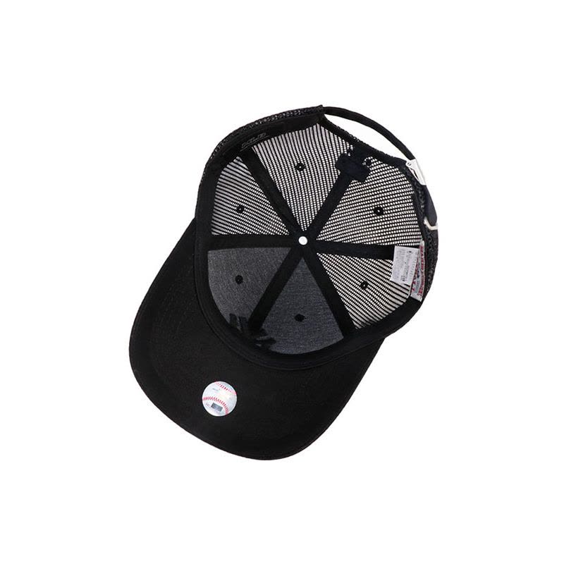 MLB美职棒棒球帽 男女通用NY刺绣黑色棒球帽 可调节百搭潮流街舞帽图片