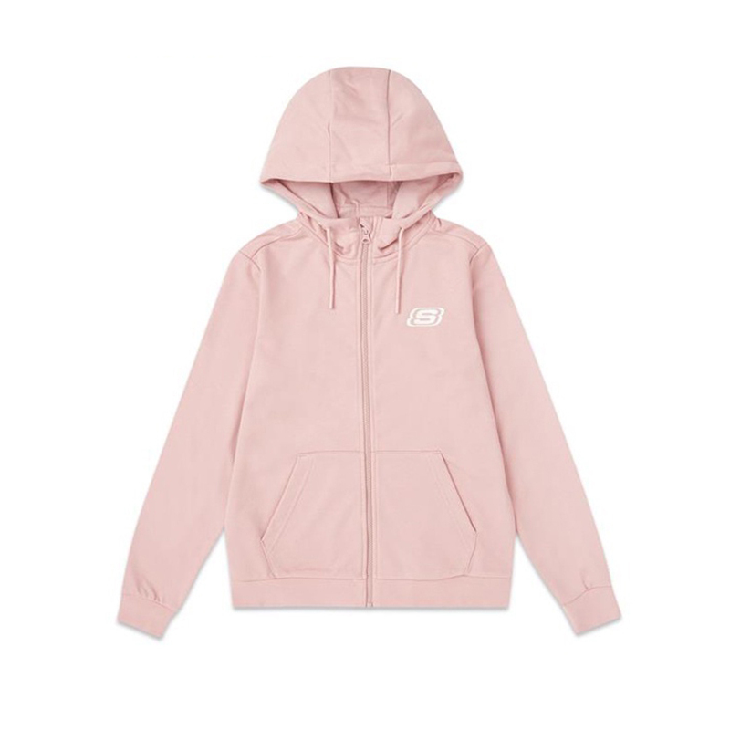 skechers斯凯奇女装运动针织茄克休闲连帽拉链外套l419w030