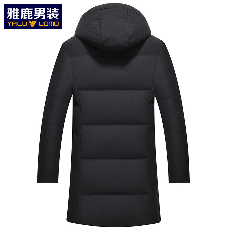 雅鹿男装男士羽绒服新款男修身中长款连帽羽绒服S49EDYA08831