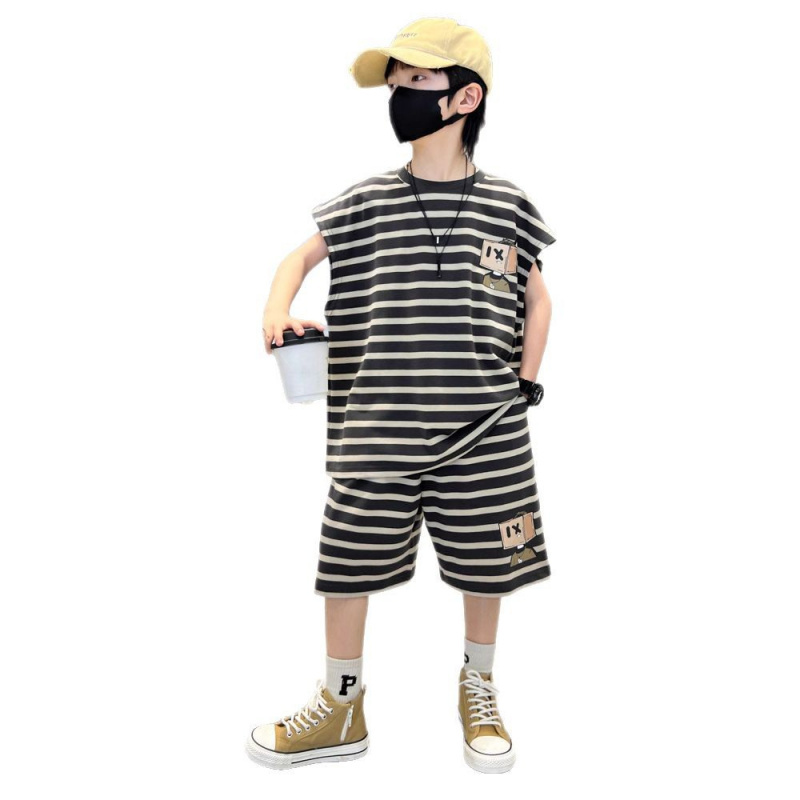 男童背心套装夏季2025新款儿童夏装运动服潮帅气时髦大童夏款衣服