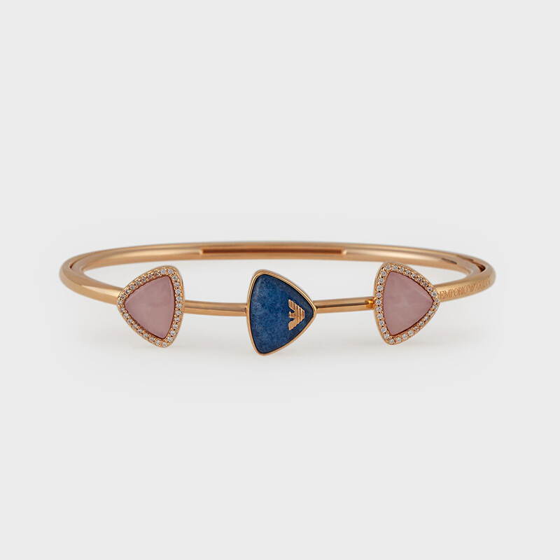 emporioarmani阿玛尼手镯奢侈品复古风简约925银手链生日礼物送女友eg