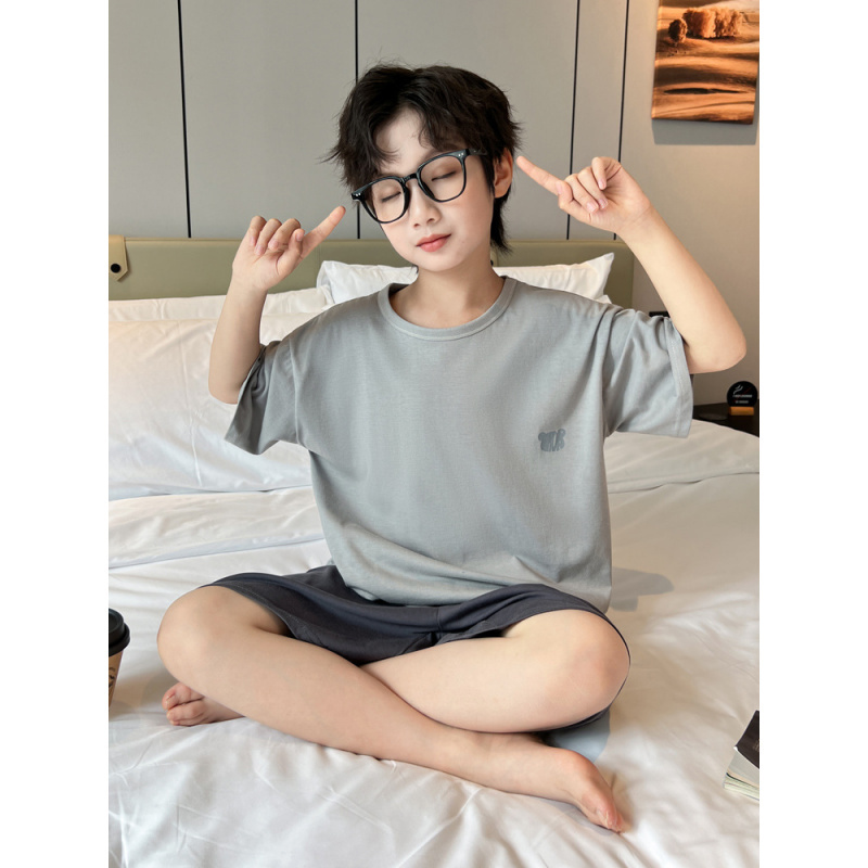 男童睡衣2025新款夏装中大儿童男孩家居服套装夏季冰丝莫代尔薄款