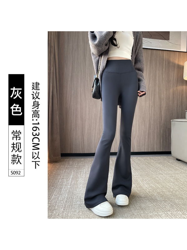 微喇鲨鱼裤女外穿秋冬季新款高腰显瘦芭比加绒加厚瑜伽喇叭裤