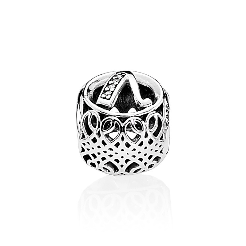 PANDORA潘多拉 复古字母V 925银串饰 791866CZ