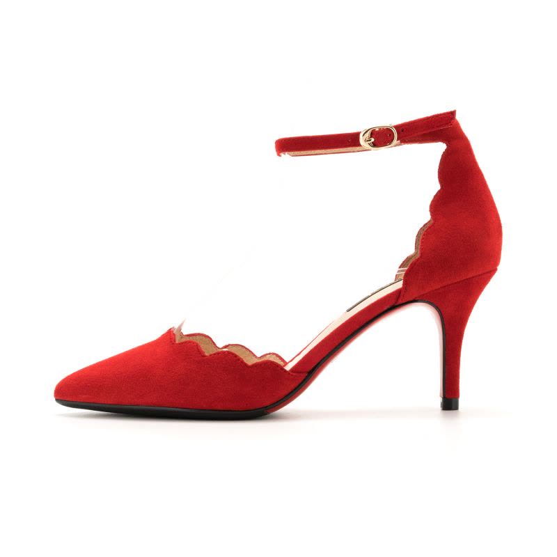 St&Sat/星期六早春新羊反绒/织物尖头高跟女鞋SS81114235图片