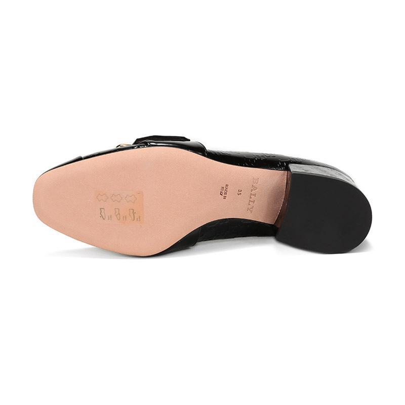 BALLY 巴利 女士 羊皮方扣装饰可踩脚单鞋乐福鞋中跟鞋 JANELLE 40 BB EM