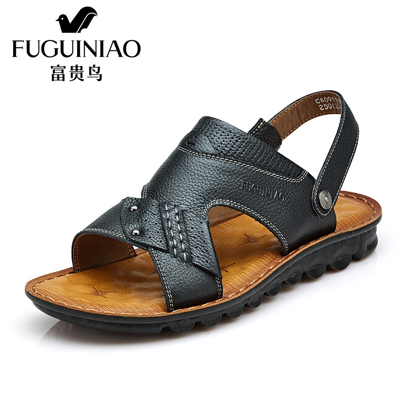 富贵鸟（FUGUINIAO）凉鞋男2018夏季新品时尚百搭休闲鞋拖鞋露趾男凉拖