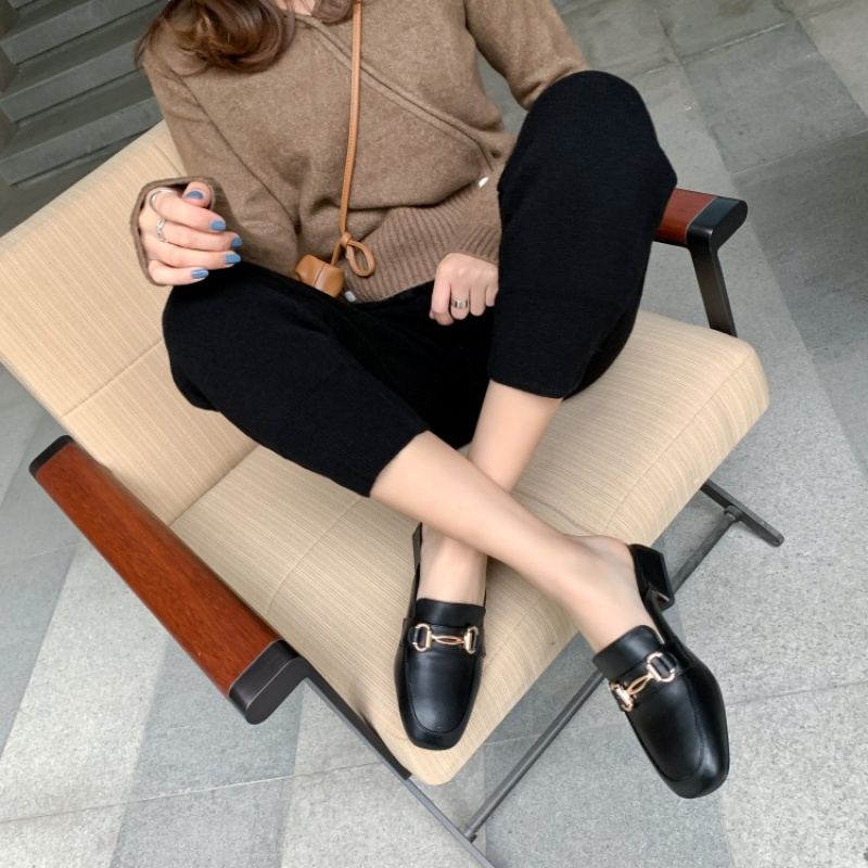 Tiauny 包头拖鞋女2020新款粗跟穆勒鞋中跟半拖女鞋外穿时尚百搭网红凉拖20-161
