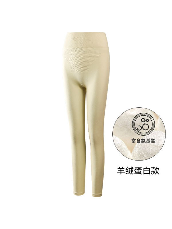 品牌秋冬季高腰收腹羊毛打底裤高弹发热德绒秋裤女紧身贴片保暖裤