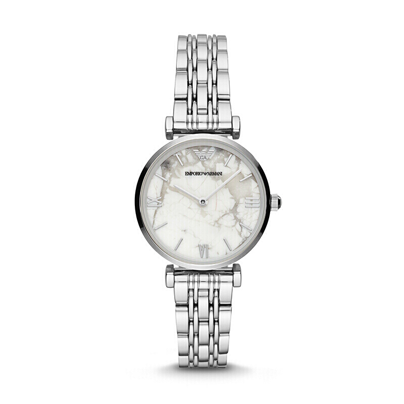 阿玛尼(EMPORIO ARMANI)女士手表欧美时尚百搭新款简约大理石石英女表