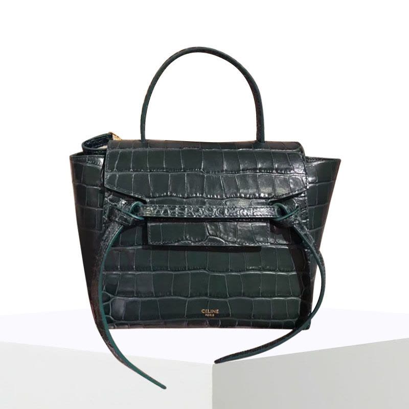 【预定】CELINE Belt 鲶鱼手拎包 鳄鱼压纹 Nano 20*20*10CM图片