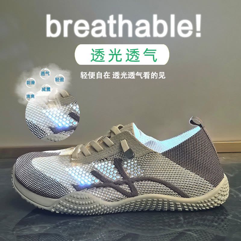 ins韩版飞织鞋2025夏季新款鞋健身跑步休闲增高透气图片