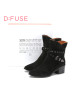 迪芙斯D:FUSE牛皮尖头中跟拉链皮带扣深口女鞋DF44115025