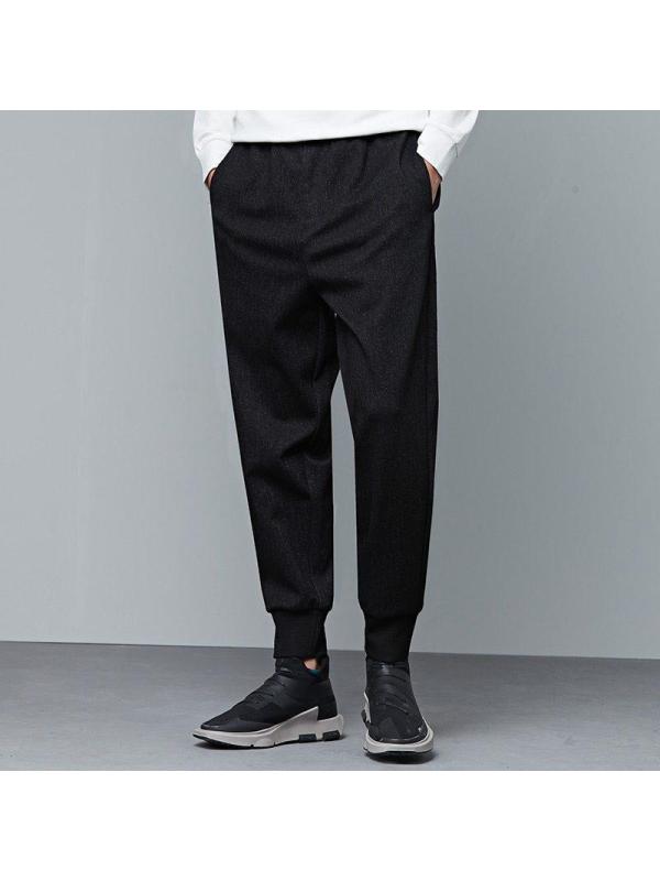 七匹狼针织裤青年男士时尚潮流秋季休闲小脚宽松垮裤