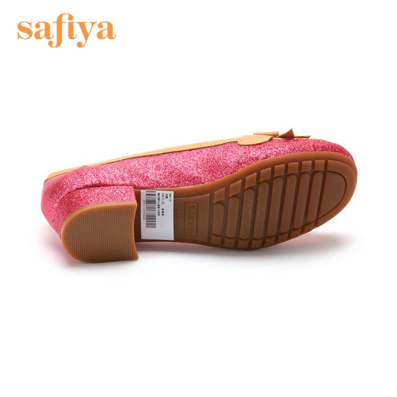 索菲娅Safiya专柜格力特蝴蝶结牛皮圆头低跟单鞋女SF51110036图片