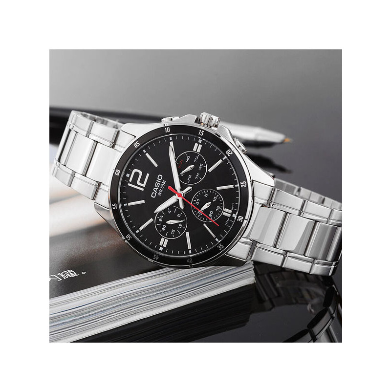 casio卡西欧日韩品牌石英表男指针系列商务金属男士石英表mtp1374d1a