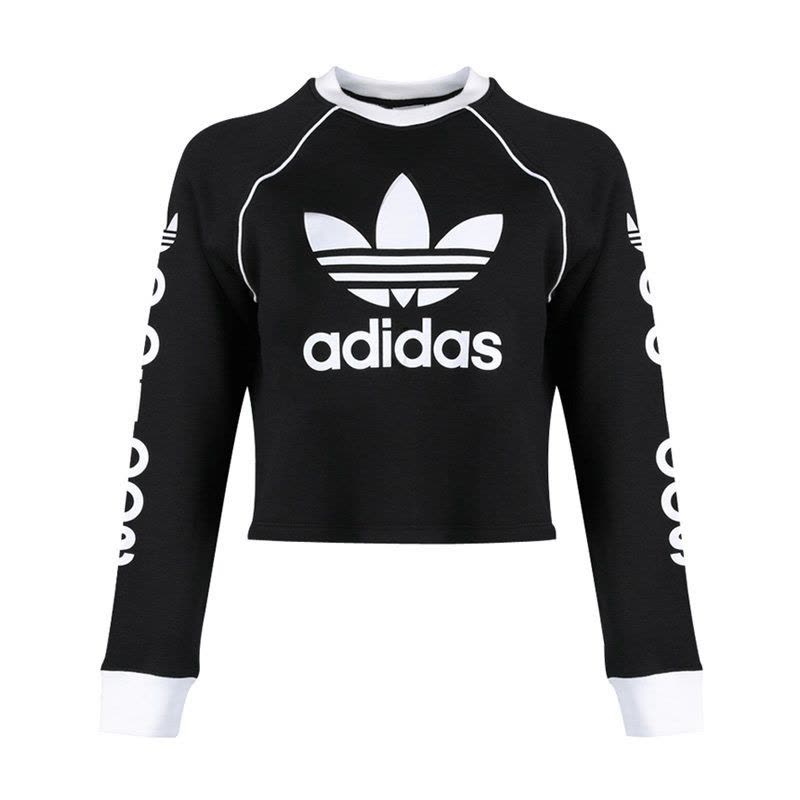 ADIDAS阿迪达斯三叶女子上衣修身紧身健身舒适卫衣DH4714图片