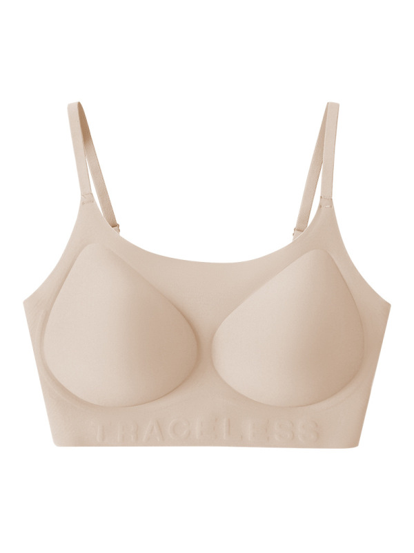 粉底液肤色痕内衣女薄款不透隐形无钢圈文胸一体背心美背胸罩