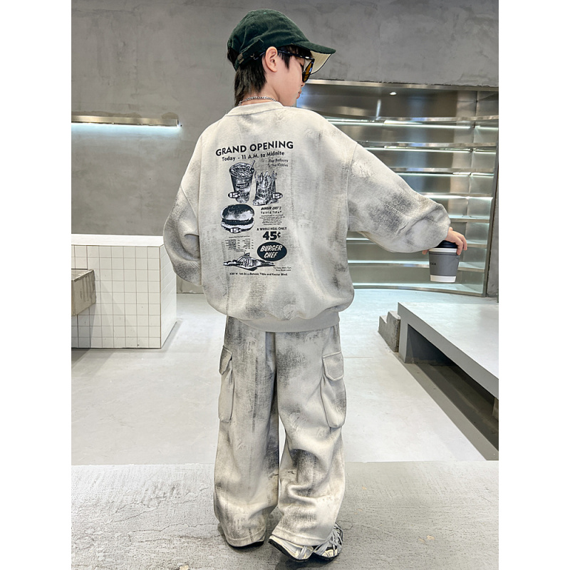 男童春装套装2025新款中大童男孩运动服洋气卫衣春秋款儿童春季潮