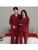情侣睡衣春秋冬季棉质本命年喜庆结婚红色一男士一女士家居服套装