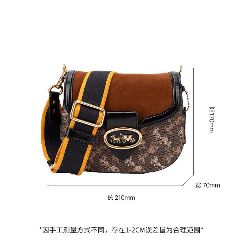 Coach 蔻驰新款专柜款女士印花马鞍包单肩包斜挎包 88249BBKBK