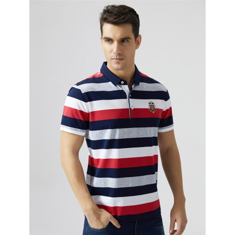 传奇保罗polo衫男短袖夏季秋香绿商务休闲韩版条纹t恤