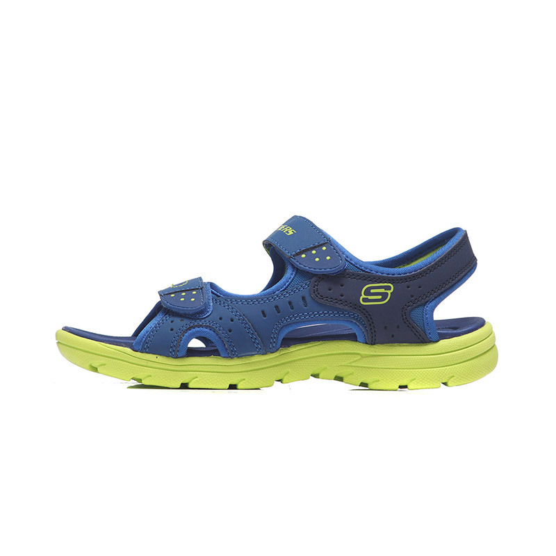 【自营】Skechers斯凯奇男童凉鞋魔术贴沙滩鞋92219L/BLNV 92219L/BLNV蓝+海军蓝