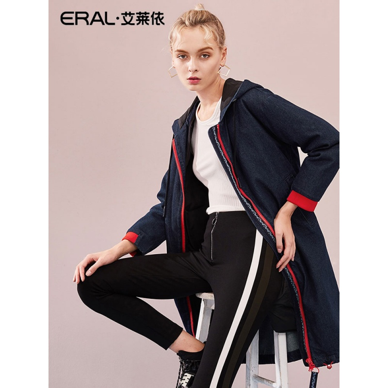 ERAL-艾莱依2018冬季新款休闲韩版时尚长款羽绒服女