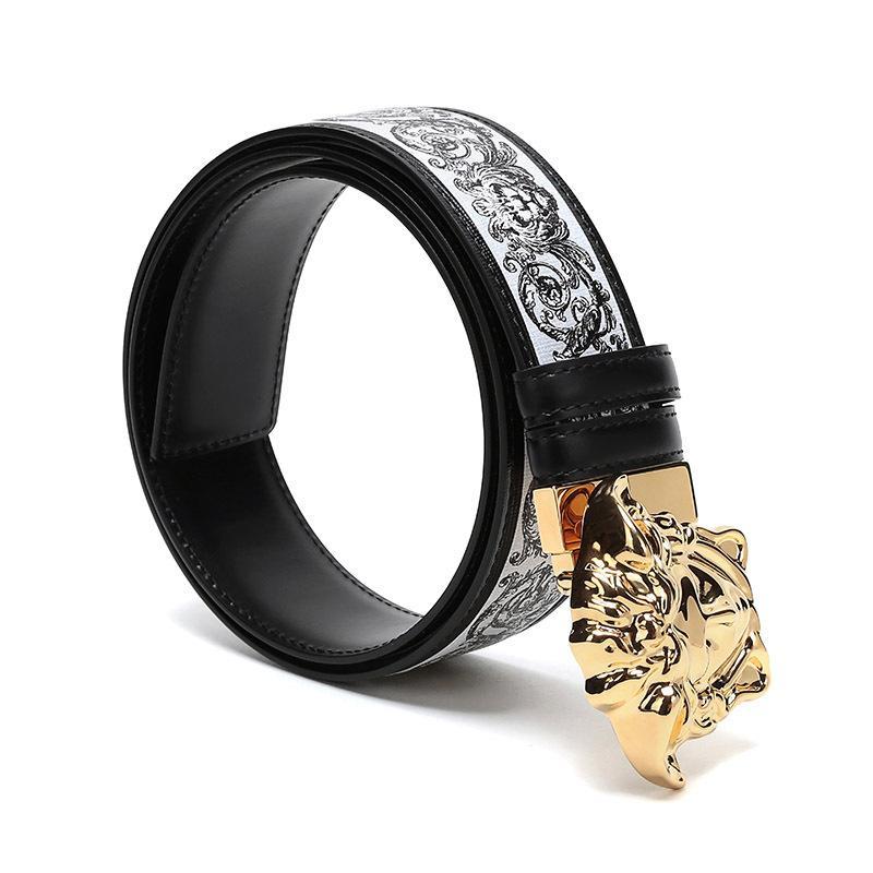 Versace 范思哲 男士美杜莎牛皮板扣式双面皮带腰带 DCU6705 DVTST2