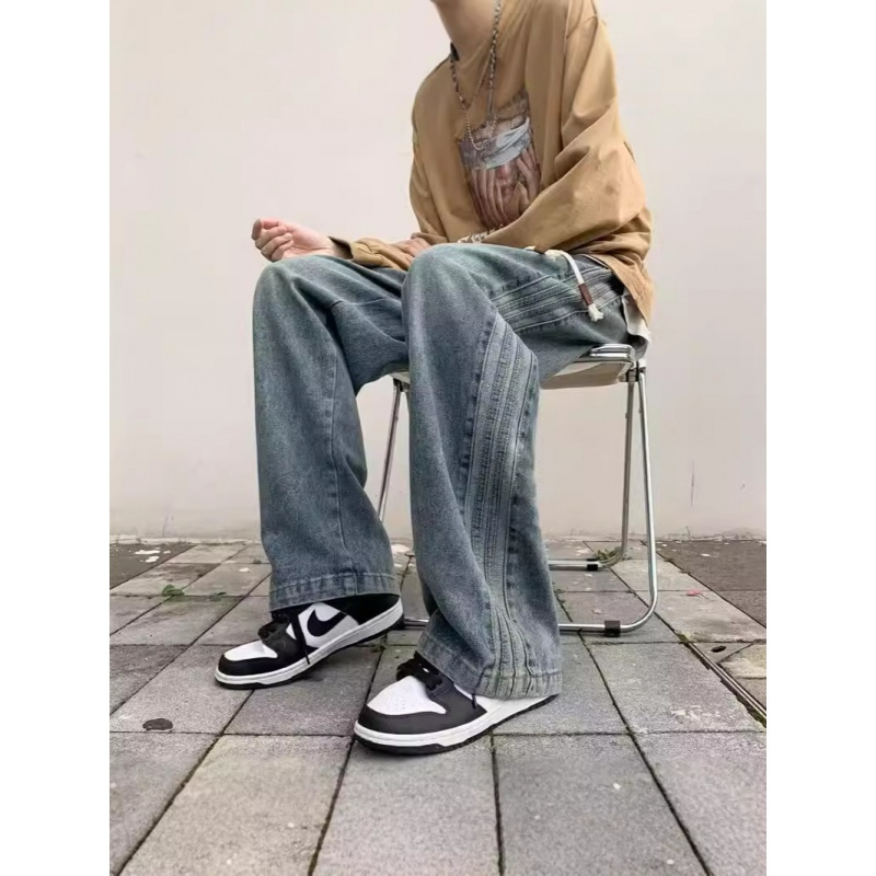 新款牛仔裤男士宽松弹力百搭秋冬休闲耐磨水洗直筒裤子男