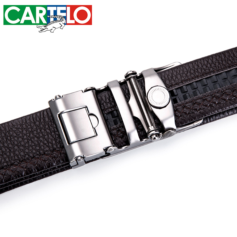 卡帝乐鳄鱼男士皮带头层牛皮青年休闲自动扣腰带男真皮商务裤带dpm5sm