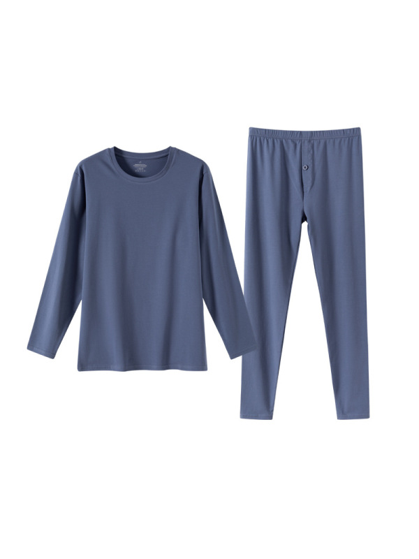 秋衣秋裤男士纯棉秋衣裤纯棉毛衫打底保暖内衣青少年套装