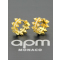 apm MONACO金黄色镶晶钻齿轮耳环925银耳饰时尚个性穿孔耳坠女士首饰AE11507OXY