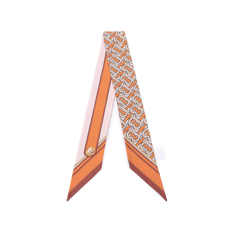 博柏利巴宝莉burberry女款tb专属标识桑蚕丝装饰带小领巾窄版丝巾