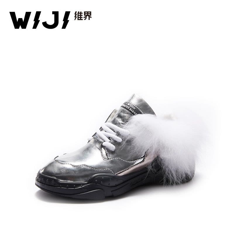 WIJI2018秋冬新款潮流炫酷休闲鞋圆头个性时尚耐磨透气舒适女鞋女图片