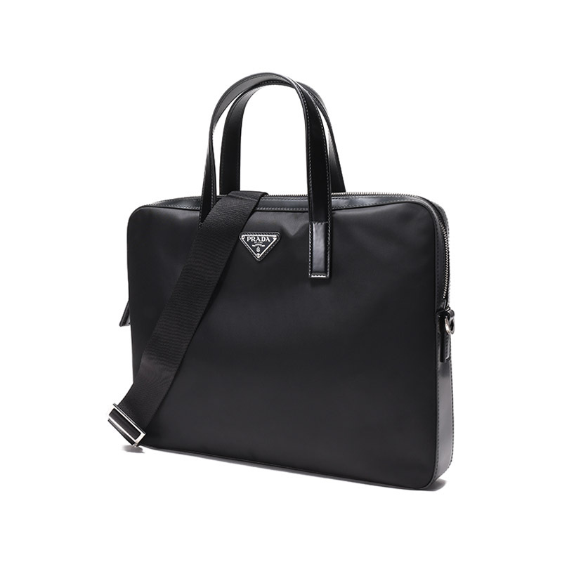 普拉达prada男士renylon再生尼龙皮革手提单肩斜挎包公文包2ve368789