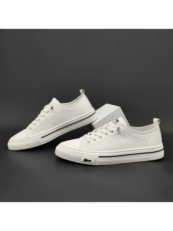 真皮板鞋男款潮流百搭休闲鞋欧洲站男鞋透气男士轻奢一脚蹬懒人鞋