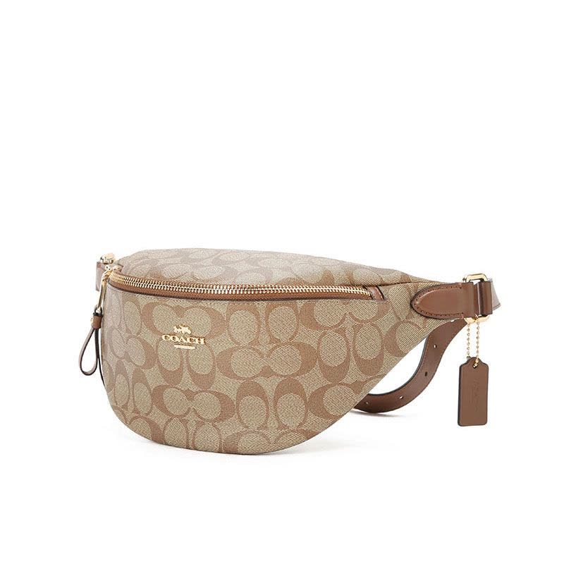COACH 蔻驰 BELT BAG 腰包 胸包 女士斜挎包字母马车标织物F48740金扣图片