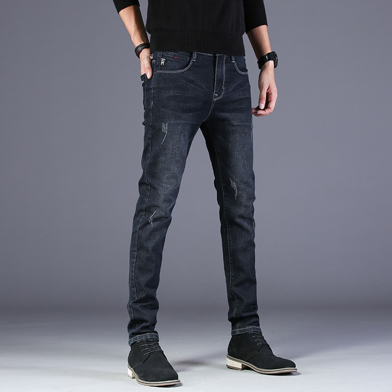 卡帝乐鳄鱼cartelo秋冬季牛仔裤男修身小脚休闲长裤子男士韩版潮流